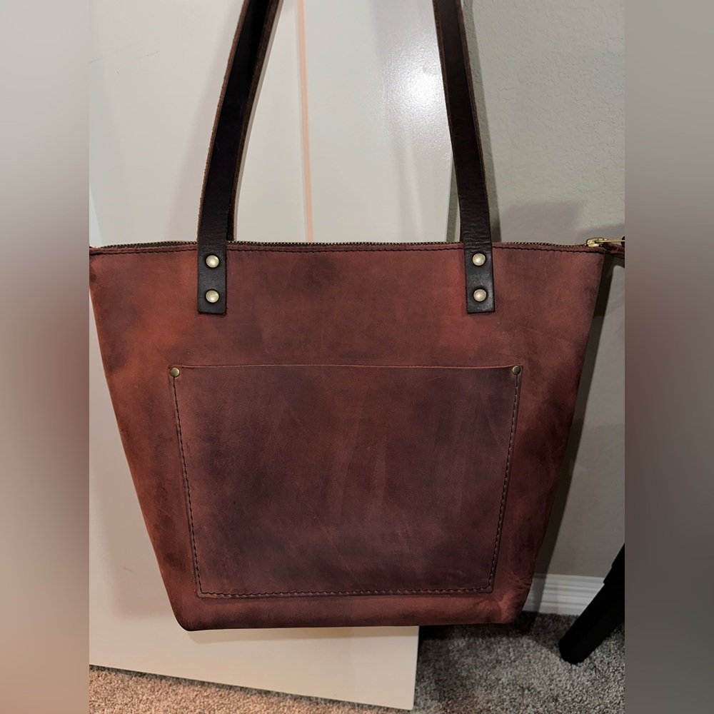 Merlot Medium Zippered Tote.
